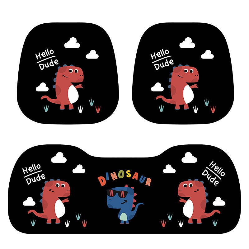 Cartoon Car Cushion Fashion Brand Winter Short Velvet Four Seasons Universal Rear Car Mats Three-Piece Seat Cushion car interior accessories Seat cushion cover on vehicle