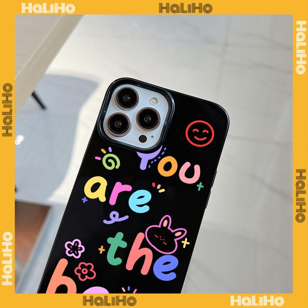 iPhone Case Soft TPU Glossy Black Candy Case Colorful English Camera Protection Shockproof For iPhone 14 13 12 11 Pro Max 7 8 Plus X XR
