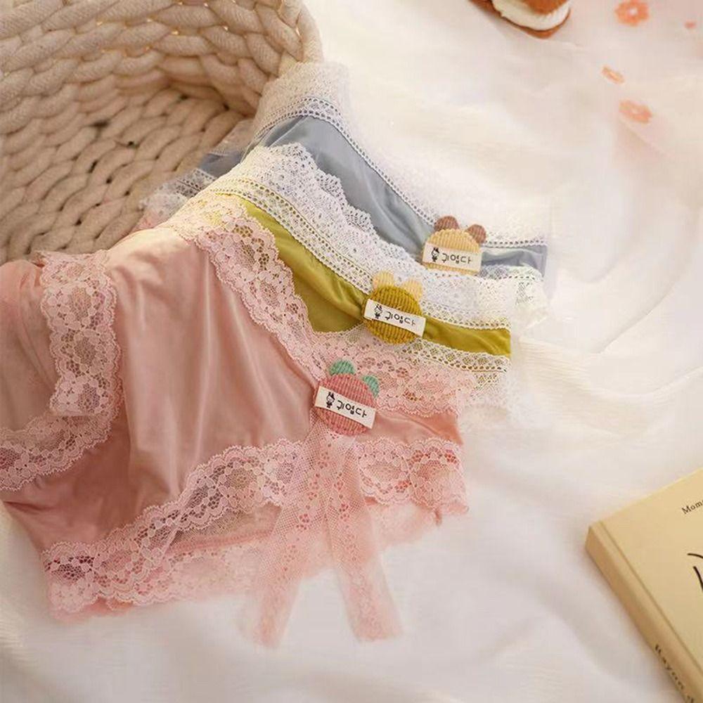 Quần Lót Ren Phối Nơ Dễ Thương Thoải Mái Cho Nữ