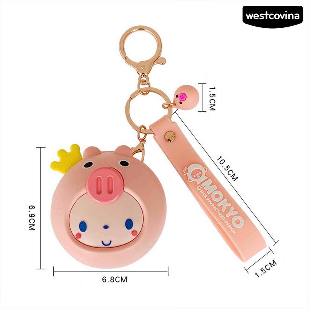 [COD]♋Quạt Cầm Tay Hai Tốc Độ Bằng ABS Kèm Gương Thiết Kế Hoạt Hình Dễ