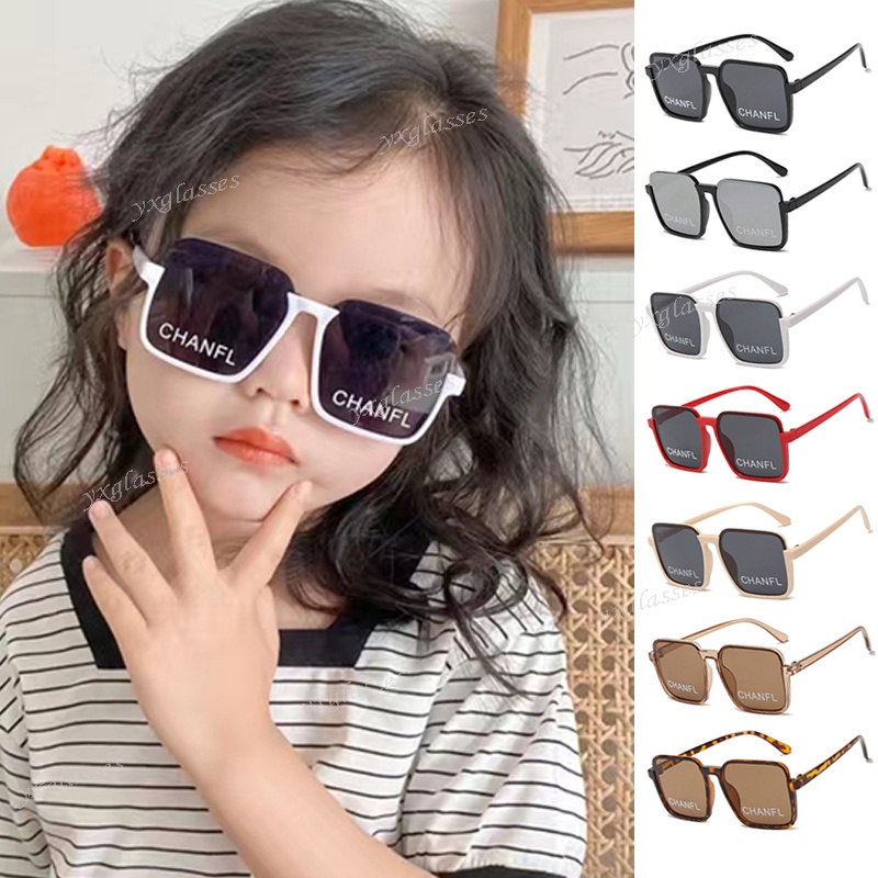 Kính Mát Nửa Gọng Vuông In Chữ Thời Trang Hàn Quốc Cho Bé