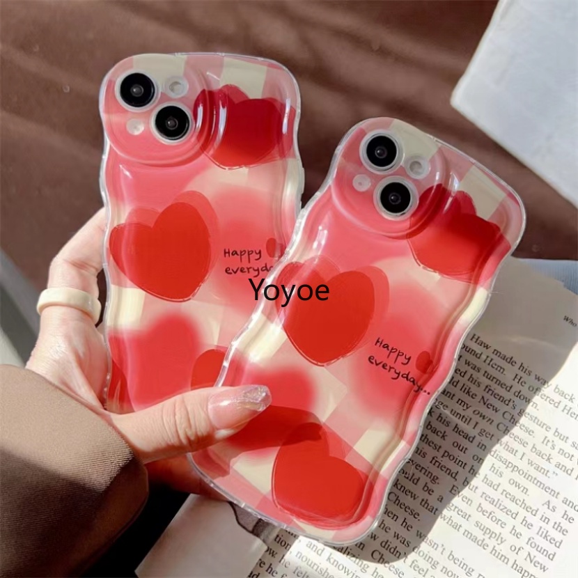 Ốp Điện Thoại Mềm Chống Sốc Màu Đỏ Gradient Cho iPhone 14 11 12 13 Pro Max X XS XR 7 8 Plus SE