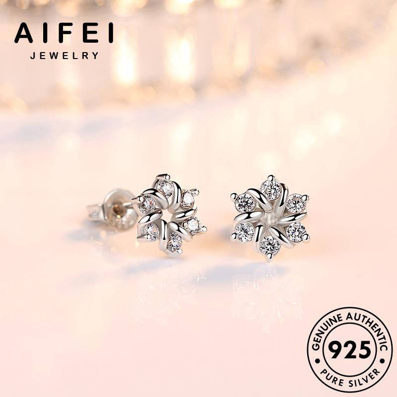 AIFEI JEWELRY quốc thật sức tai tròn thời moissanite nữ bông 925 trang Thời khuyên hàn trang kiện tua thời xỏ nguyên bản hoa bạc cương kim phụ vành E23