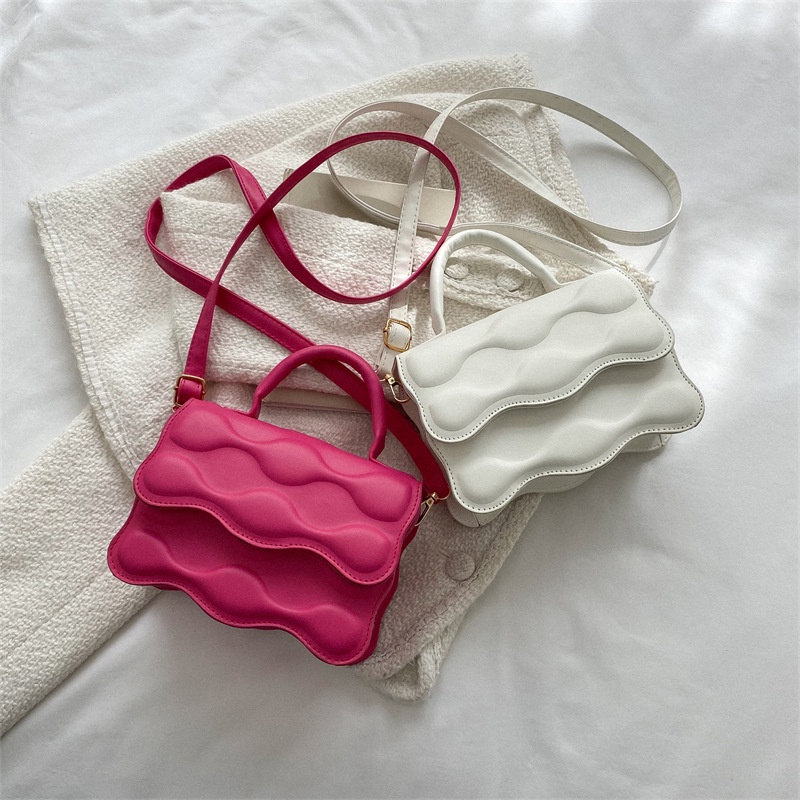 Túi đeo chéo SUPERCUTE hình vuông nhỏ màu trơn thiết kế đơn giản nhỏ gọn dành cho nữ