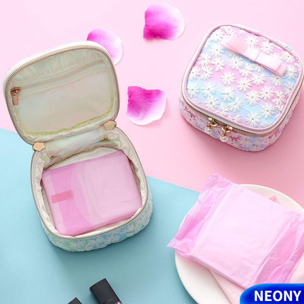 Neony Aunt 'S Túi Đựng Khăn Ăn Bằng Cotton Len Nhỏ Gọn Phong Cách Hàn Quốc Dùng Khi Đi Du Lịch Dành Cho Bạn Nữ