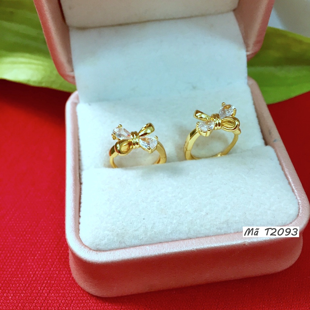 Bông Tai Nữ T2093 Hình Nơ Đính Đá Bền Màu