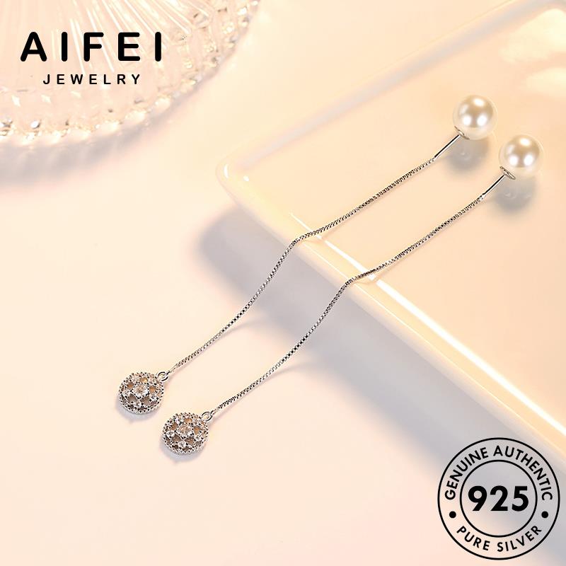 AIFEI JEWELRY tai sen xỏ phụ tua bông tròn thật thời Thời sức vành ngọc trai thời khuyên kiện 925 bản trang bạc nữ quốc nguyên hàn trang hoa E664