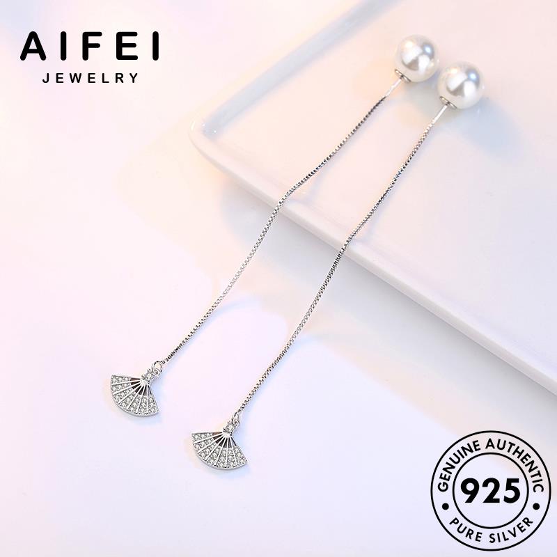 AIFEI JEWELRY vành bạc tua bản bông kiện khuyên quạt thật sức nguyên ngọc Thời hàn xỏ nữ 925 thời trai phụ trang quốc tai tròn E646