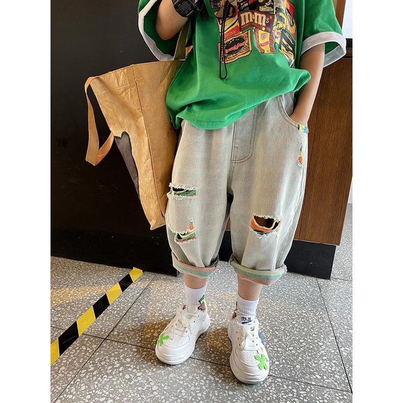 Quần Short Denim Thời Trang Mùa Hè Cho Bé Trai