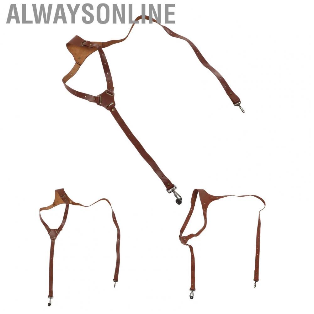 Alwaysonline SLR Camera Strap  Shoulder Scratch Proof Press Locking Buckle Stylish Leather for Mountaineering