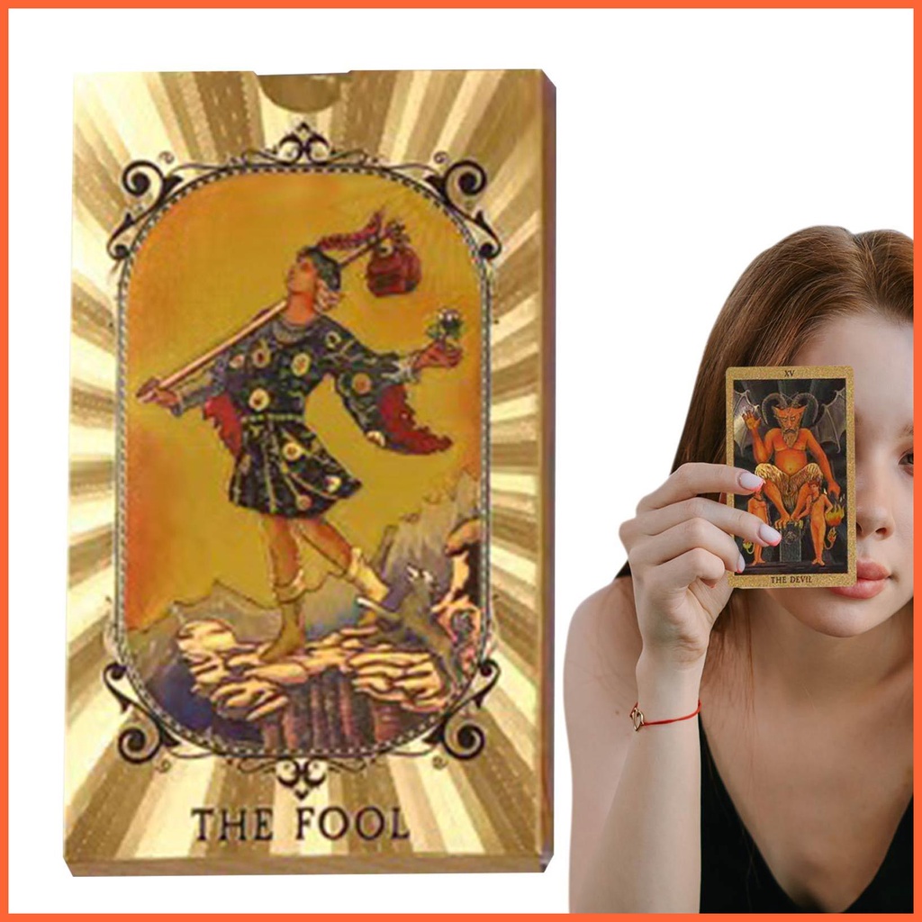Bộ Bài Tarot Bằng Lá Vàng Astrology Oracle Chống Thấm Nước