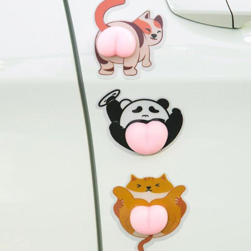 Miếng Dán 3d Bằng Pvc Chống Va Chạm Chống Nước Dễ Thương Cho Gương Chiếu Hậu Xe Hơi