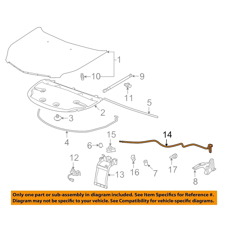1 1 Cái 22741948 Dây Cáp Kéo Chốt Chính Cho Động Cơ Xe Cadillac SRX 3.0L 3.6L 2010-2016