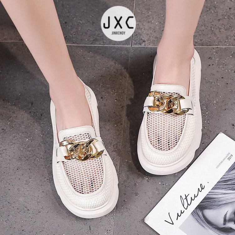 JINxCHOY Giày Cao Gót Mũi Tròn Thiết Kế Thoáng Khí Hợp Thời Trang Cho Nữ