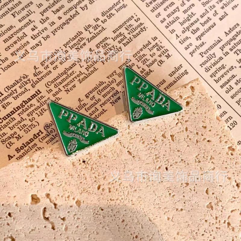 Bông Tai Mạ Bạc 925 Hình Tam Giác In Logo Phong Cách Âu Mỹ Kiểu Mới