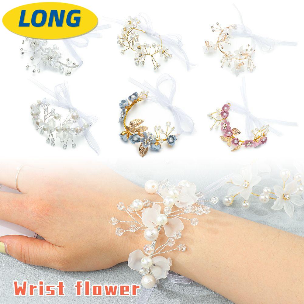 Vòng Hoa Đeo Tay Cô Dâu Phối Dây Cột Dùng Để Trang Trí Tiệc Cưới