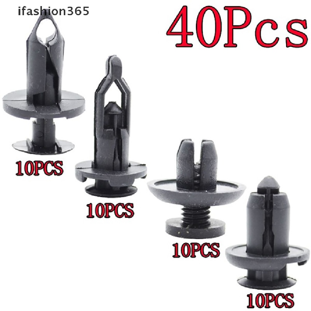 FENDER Set 40 Đinh Tán Nhựa Phụ Tùng Cho Xe Ô Tô ifashion365