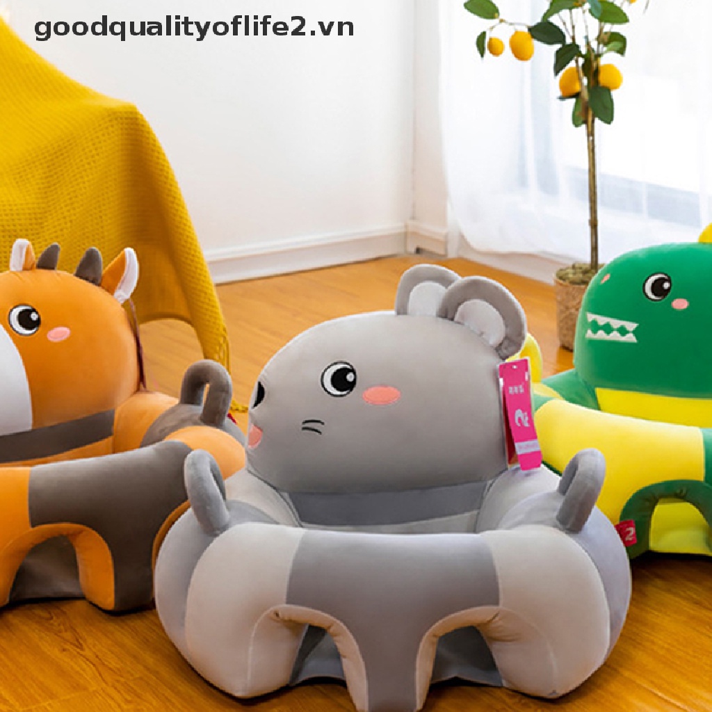 Vỏ Bọc Ghế Ngồi Hỗ Trợ Bé Tập Ngồi Hình Động Vật Bằng Lông Nhung