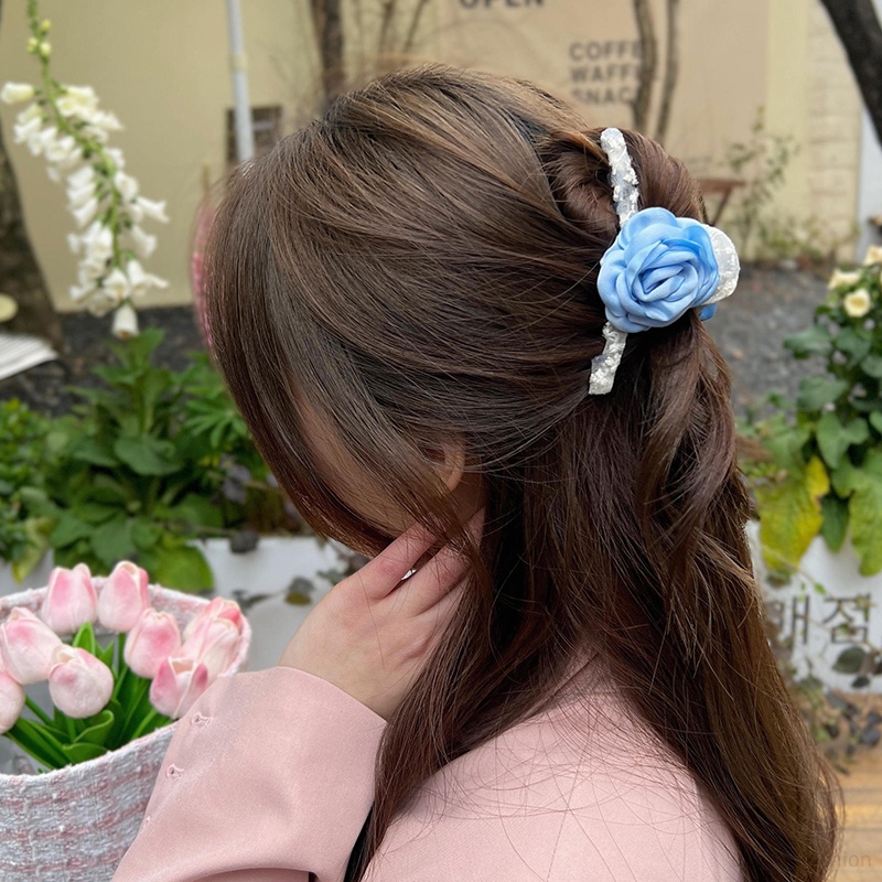 Kẹp Tóc Chống Trượt Phối Ren Thiết Kế Xinh Xắn Thời Trang Cho Nữ