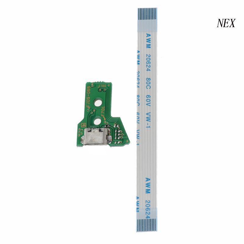 Bảng Mạch Cổng Sạc USB Thay Thế Cho Bộ Điều Khiển Không Dây JDS-055 Kèm Cáp Flex 12 Pin