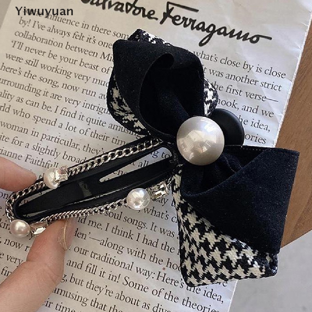 &lt; Yiwuyuan &gt; Kẹp Tóc Hình Nơ Đen Thanh Lịch Dành Cho Nữ Giảm Giá