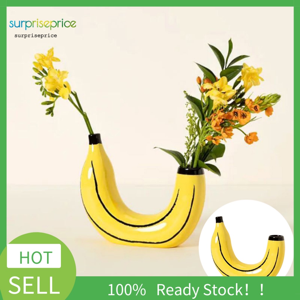 Lọ Hoa Hình Quả Chuối Hai Đầu Sáng Tạo Dùng Trang Trí Phòng Khách / SPA