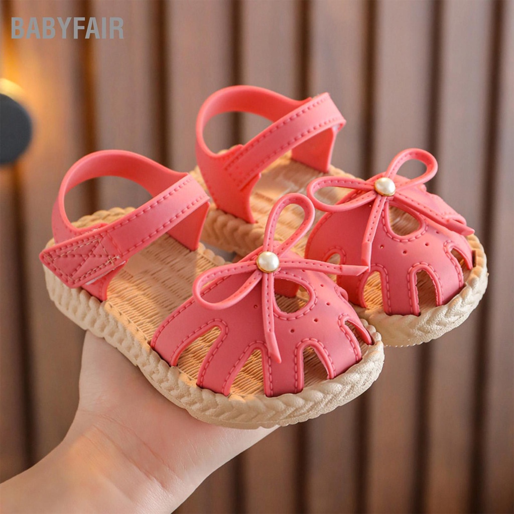 Babyfair Giày Sandal Bé Gái Đế Mềm Chống Trơn Trượt Mũi Kín Dễ Thương Nhẹ Mùa Hè Cho