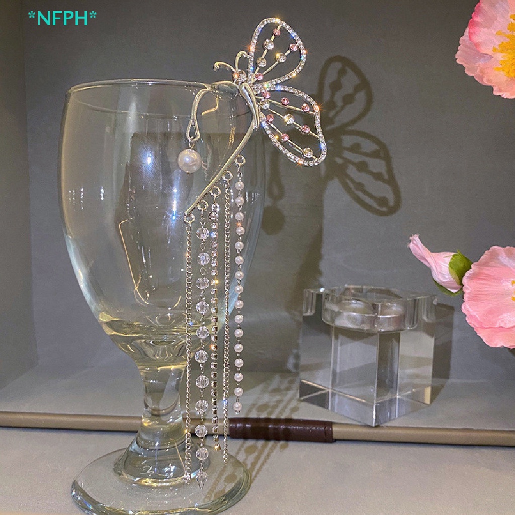 Bông Tai Dạng Kẹp Hình Bướm Đính Đá Zircon Thời Trang Dành Cho Nữ Mới