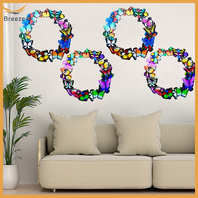 Set 2 Phụ Kiện Treo Tường Trang Trí Hình Bướm Nhiều Màu Nghệ Thuật