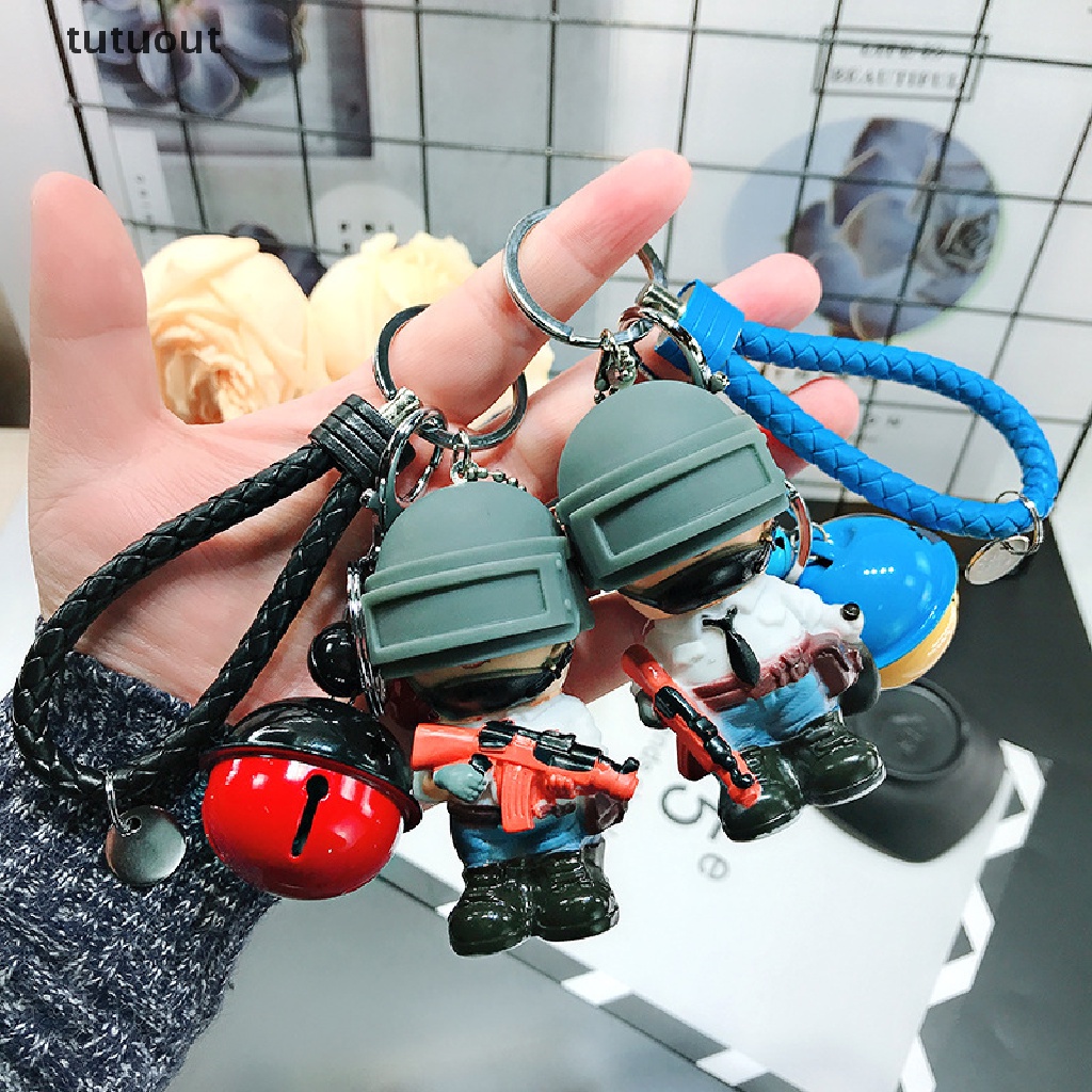 Móc Khóa Hình Búp Bê Đội Nón Bảo Hiểm Game Pubg Cấp 3 Bằng PVC