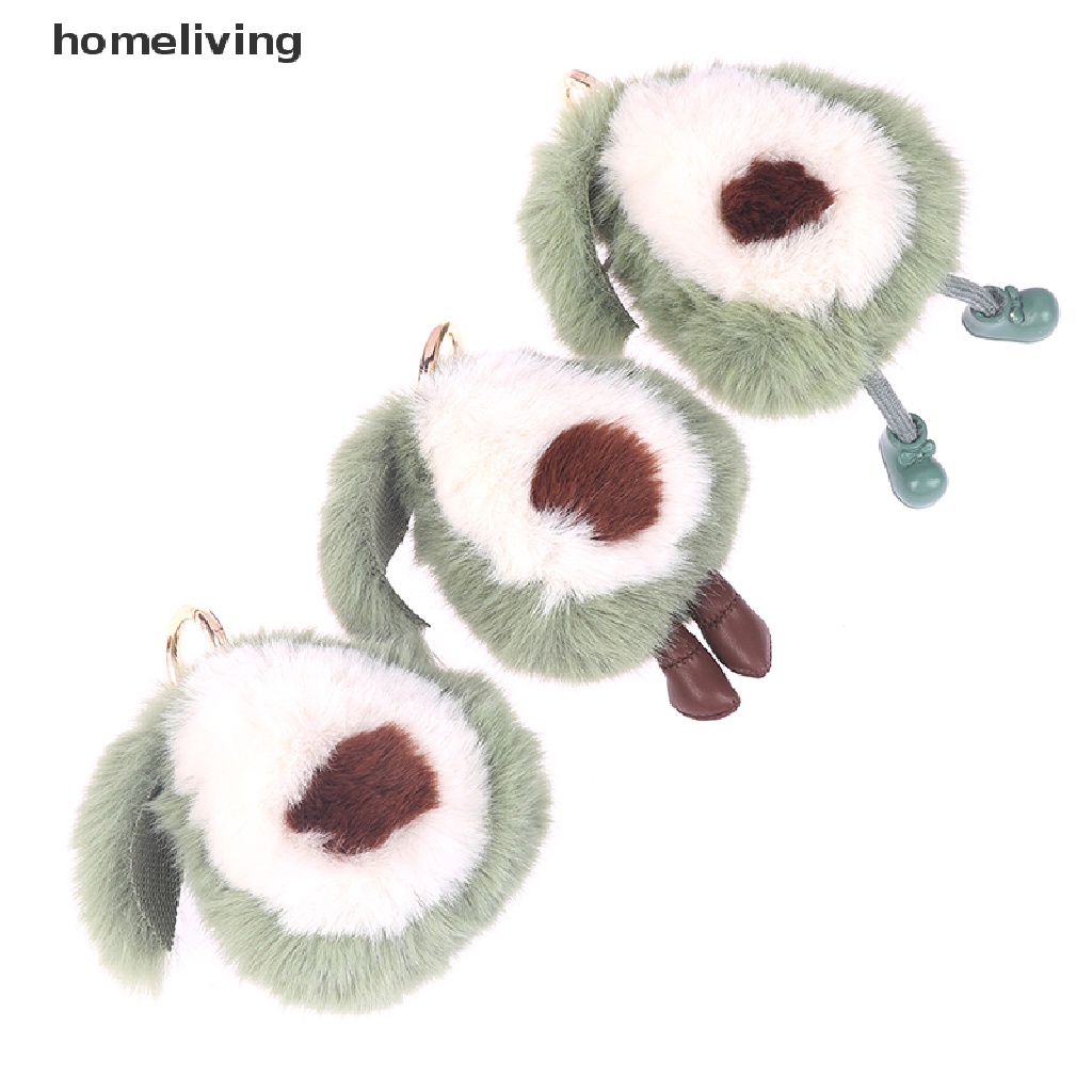 Móc Khóa Hình Quả Bơ Bằng Lông Chồn Mềm Mại Dễ Thương