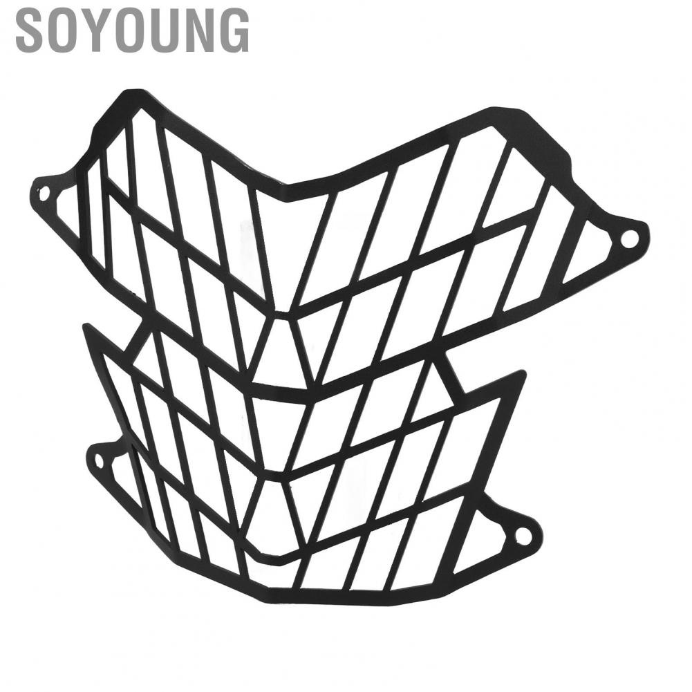 Soyoung Headlamp Guard Motorcycle Headlight Grille Stylish Look Carbon Steel for TENERE700 2019 Onwards
