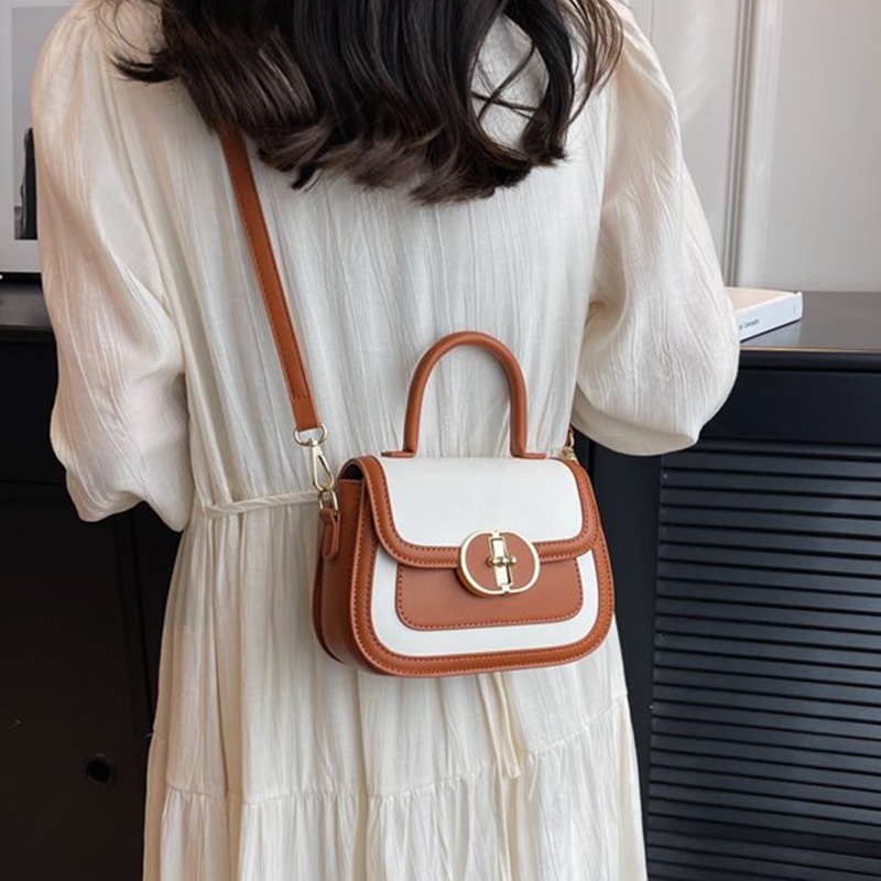 Túi Đeo Vai Hình Vuông Nhỏ Cầm Tay Có Khóa Nam Châm Màu Sắc Nổi Bật Cá Tính Cho Nữ