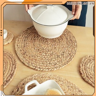 Tấm lót bằng mây cho bàn ăn/tấm lót ly tấm lót bàn ăn tấm lót tròn tấm lót chịu nhiệt chống trượt thủ công tấm lót bàn ăn bri