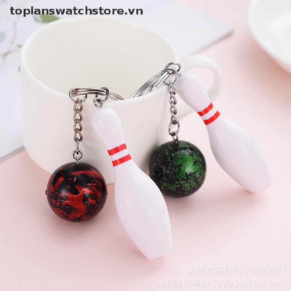 Móc Khóa Kim Loại Hình Bowling Thời Trang