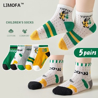LJMOFA Set 5 Đôi Vớ Thoáng Khí Thấm Hút Mồ Hôi Trọng Lượng Nhẹ Dành Cho Bé Trai