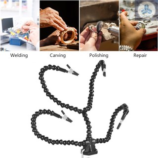 Helping Hands Soldering Third Hand PCB Tool with 3 Flexable Arms Rotatable Clips and Stable Desk Clamp Base for Soldering Assembly Repair Modeling DIY Black