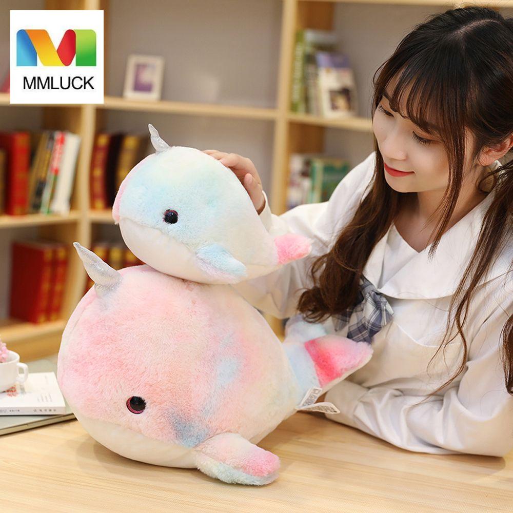 Đồ chơi nhồi bông Hình Narwhal Hoạt Hình Nhiều Màu Trang Trí Phòng Ngủ Cho Bé