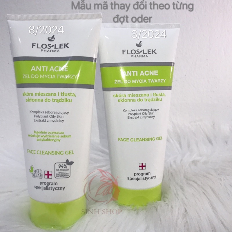 Sữa Rửa Mặt Flos-lekk Antibacterial Face Cleansing Gel 200ml