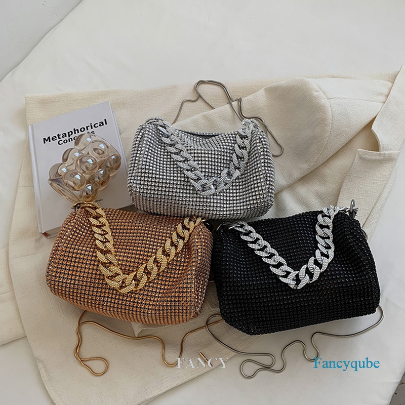 Túi Đeo Chéo Đính Đá Lấp Lánh Thời Trang Sang Trọng Cho Nữ