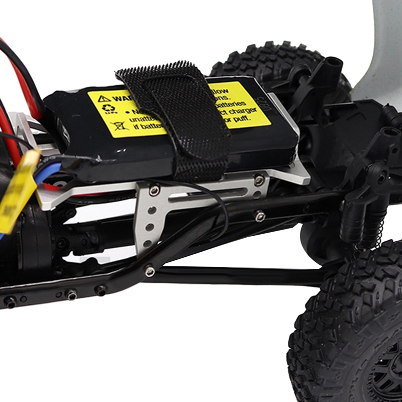 1 Bộ Khung Giữ Pin Bằng Kim Loại Màu Bạc Cho Xe Điều Khiển Từ Xa Axial SCX24 1 / 24