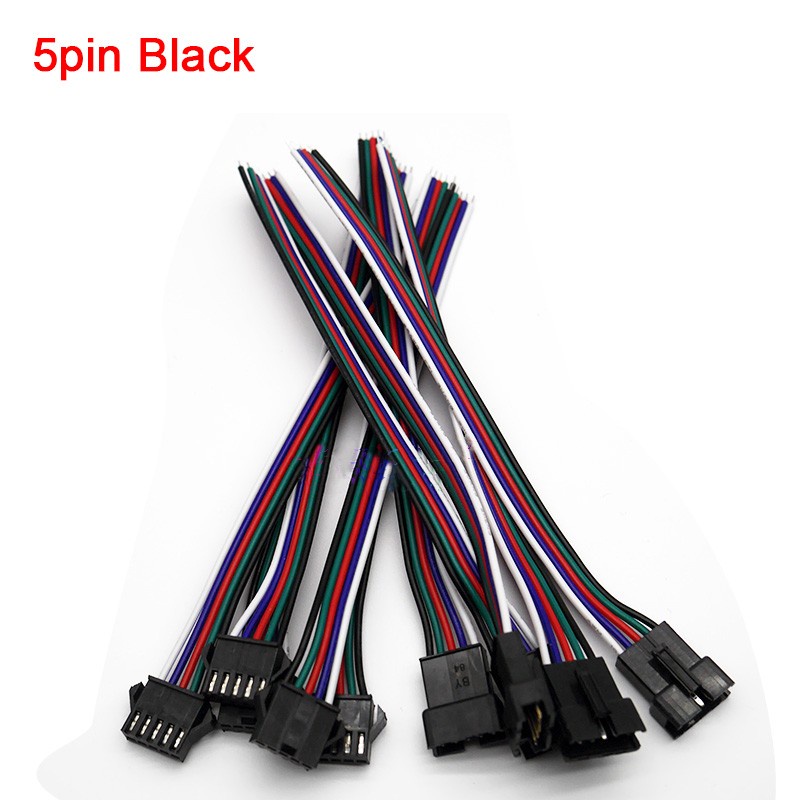 Set 5 Cặp Đầu Nối Dây Đèn LED 2pin 3pin 4pin 5pin 6pin JST SM ws2812 ws2811ic ws2813 ws2815 5050 RGB CCT RGBWW