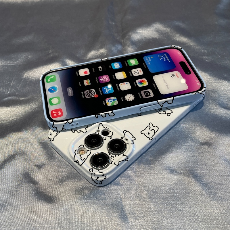 Ốp Điện Thoại Cứng Siêu Mỏng Họa Tiết Cún Dễ Thương Dành Cho Iphone 1214 Pro max 78 11 13