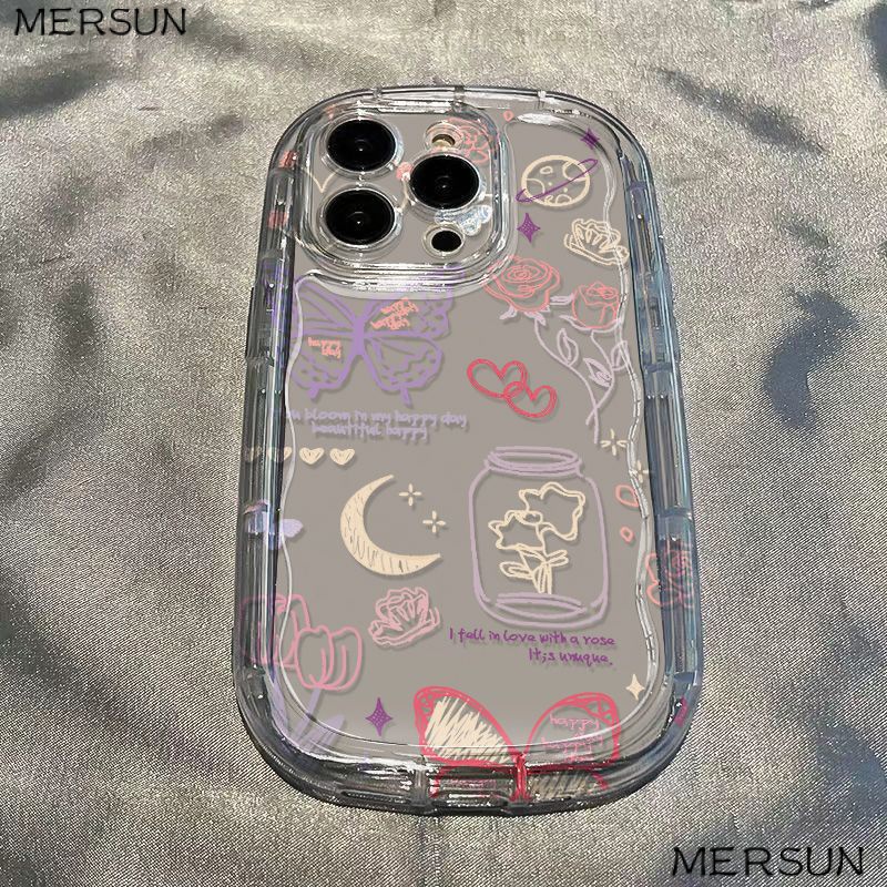 ✅Ốp Điện Thoại Mềm Trong Suốt Chống Sốc In Họa Tiết Hoa Và Bướm Cho Iphone 14 12 8P Xr / Xsmax 13 117