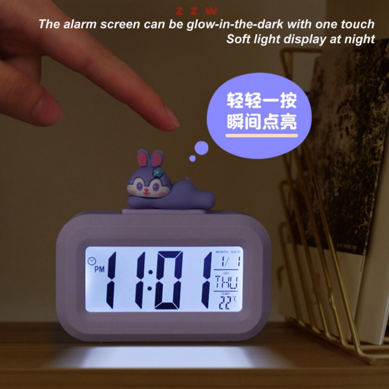 Đồng Hồ Báo Thức Kỹ Thuật Số Đèn LED Đa Năng Hình Chú Heo Dễ Thương Trang Trí Phòng Ngủ