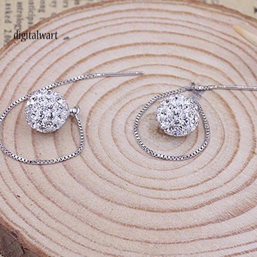 Kỹ Thuật Số| Bông Tai Mạ BạC DạNg DàI ĐíNh Đá Xinh XắN