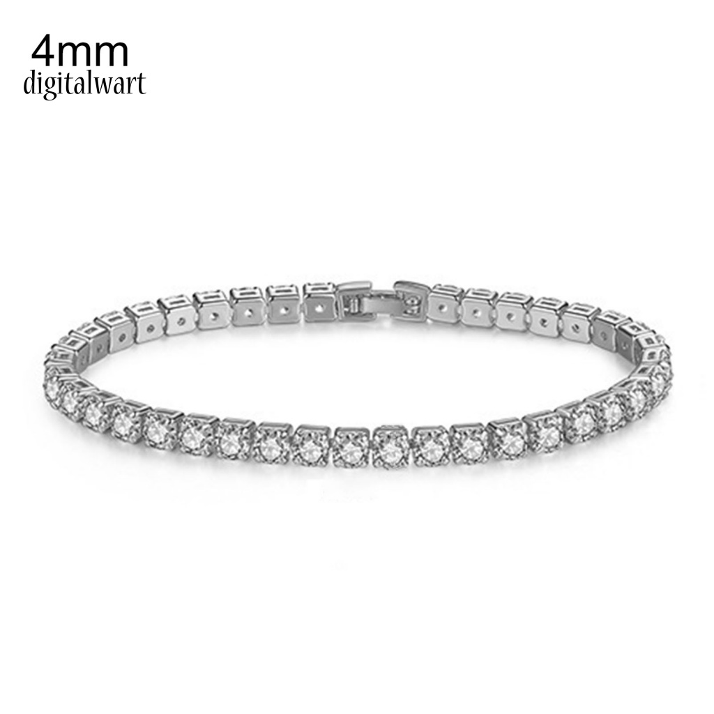 Kỹ Thuật Số| Vòng Tay Mạ Bạc Đính Đá Zircon Lấp Lánh Thời Trang Dự Tiệc Cho Nữ