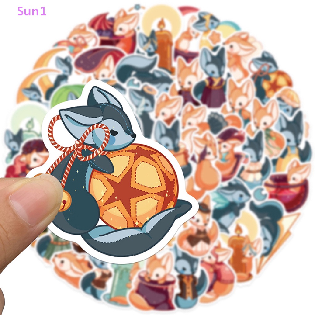 Set 50 Nhãn Dán Hoạt Hình Graffiti Trang Trí Xe Hơi / Laptop / Vali Độc Đáo