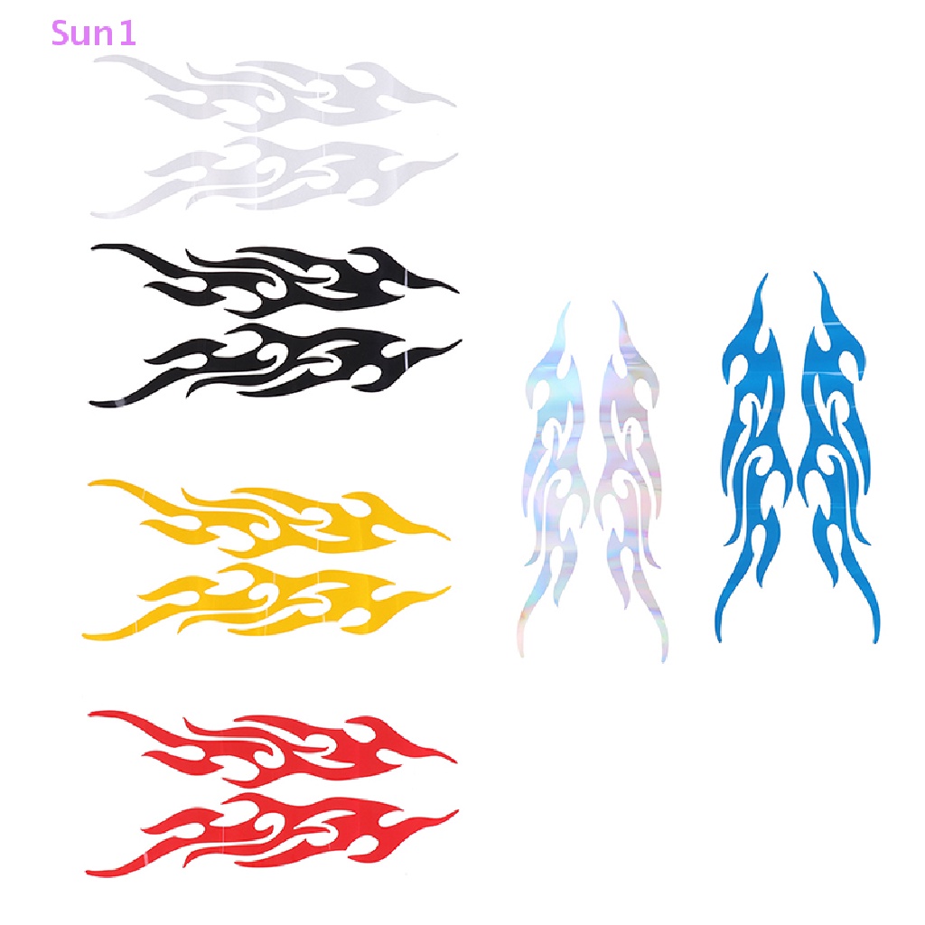 Bộ 2 Miếng Dán Phản Quang 40cm In Hình Ngọn Lửa Cho Xe Hơi