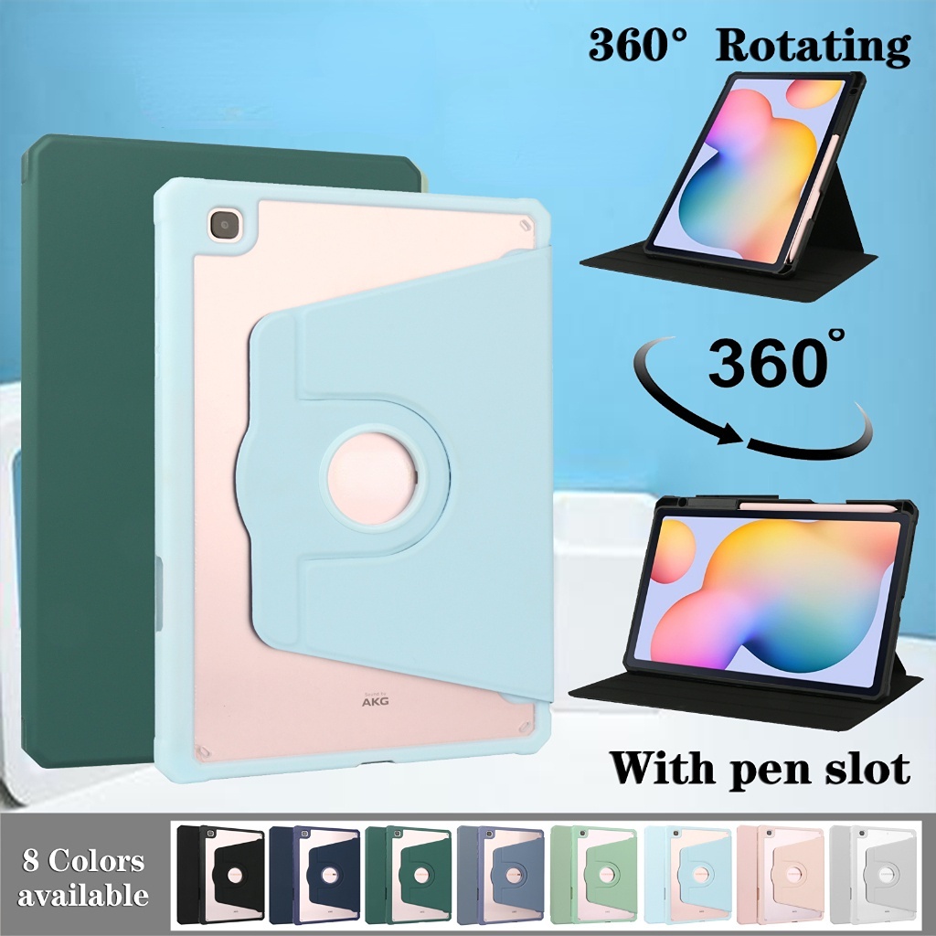 Ốp Máy Tính Bảng Thời Trang 360 Độ Cho Xiaomi Pad 5 Pro 11 Inch° Ốp Máy Tính Bảng Bằng Acrylic Trong Suốt Nắp Lật Có Thể Xoay Kèm Ngăn Đựng Bút Cho Xiaomi Pad 5